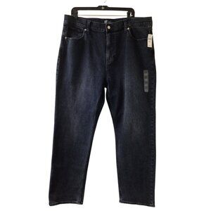 NWT Gap Jeans Women’s 20 / 35 R Black High Rise Straight Leg Denim Stretch